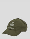 Tyron Logo Cotton Ball Cap Green - ISABEL MARANT - BALAAN 3