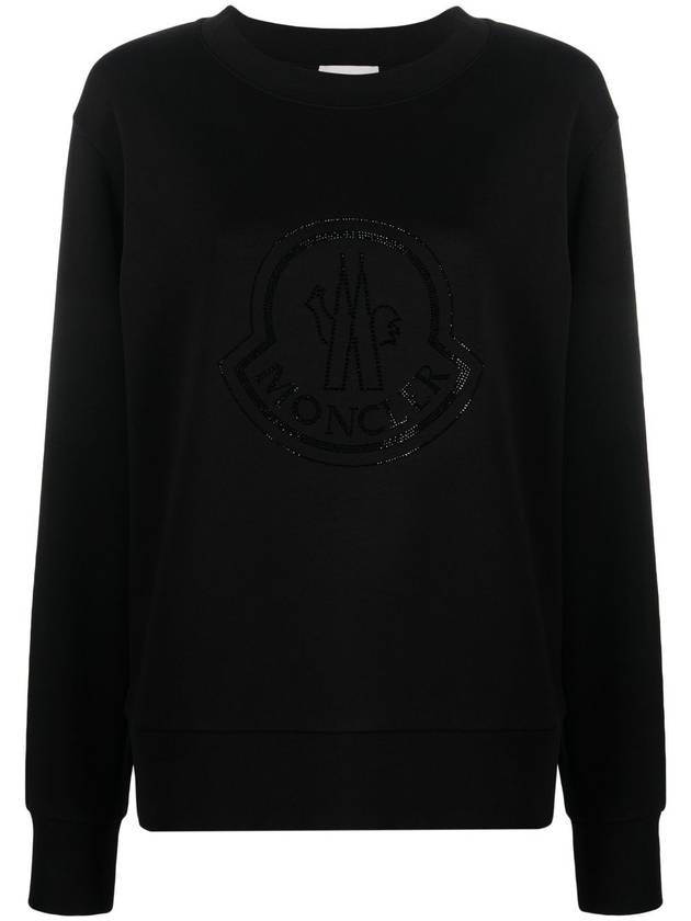 Logo Crew Neck Sweatshirt Black - MONCLER - BALAAN 3