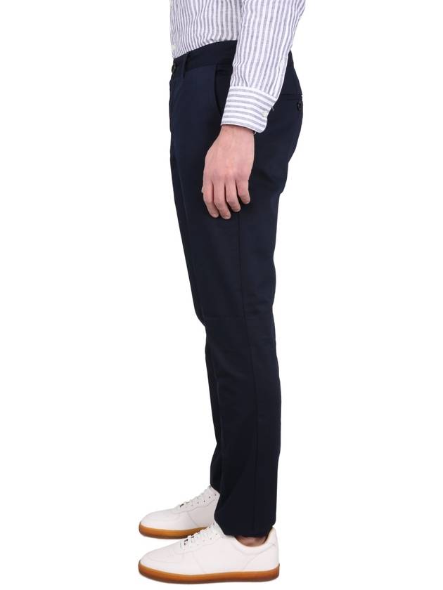 Mid-Rise Cotton Straight Pants Navy - AMI - BALAAN 4