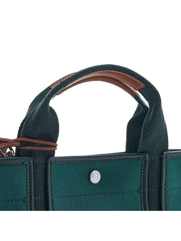 Small Twill Tory Tote Bag Green - TORY BURCH - BALAAN 9