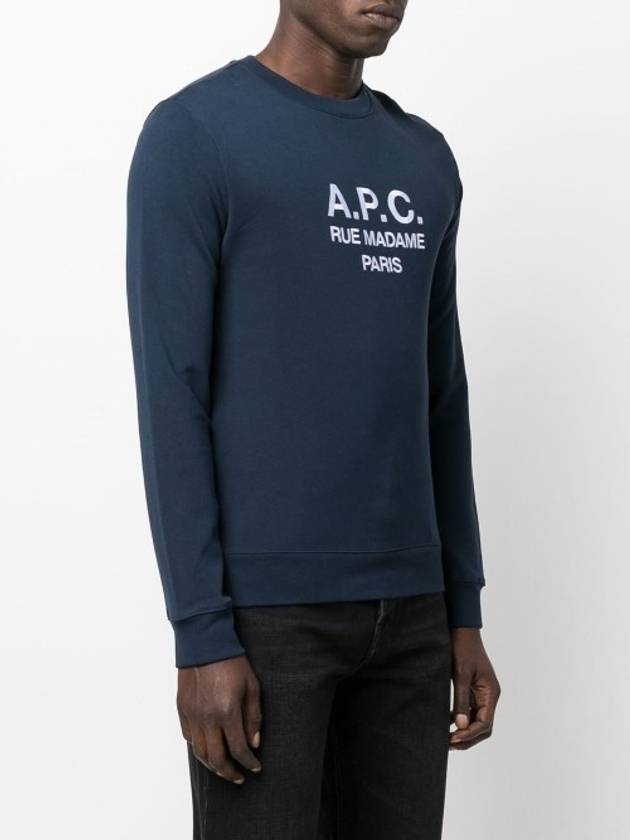 Rufus Embroidery Logo Sweatshirt Navy - A.P.C. - BALAAN 5