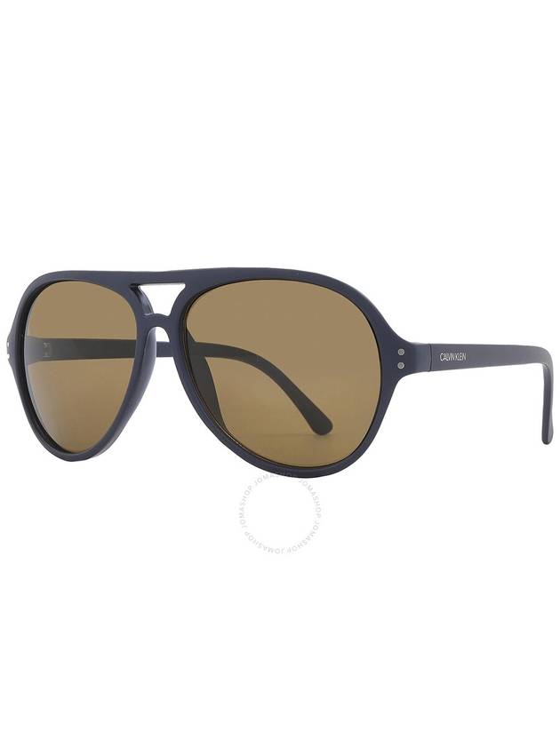 Calvin Klein Brown Pilot Men's Sunglasses CK19532S 410 58 - CALVIN KLEIN - BALAAN 3