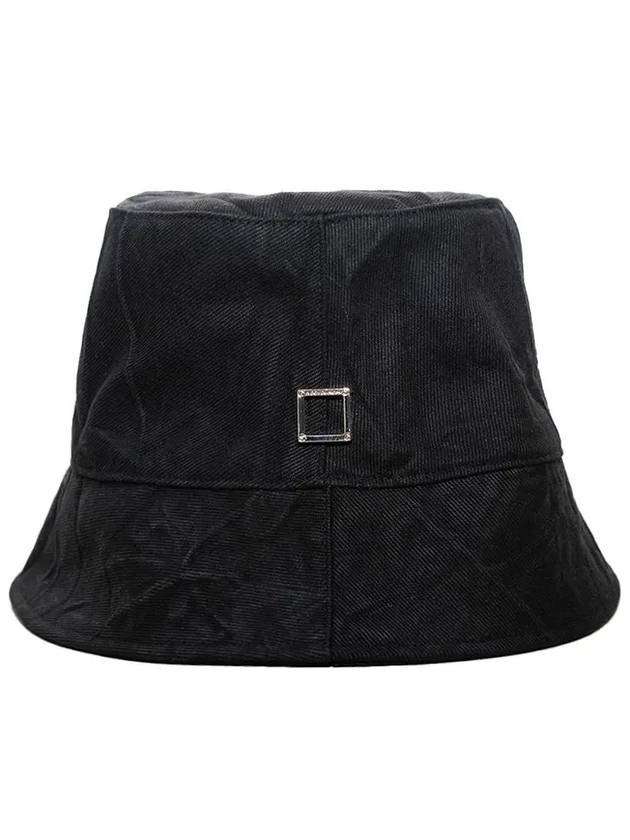 Men's Crinkle Denim Bucket Hat Black W233AC53853B - WOOYOUNGMI - BALAAN 2