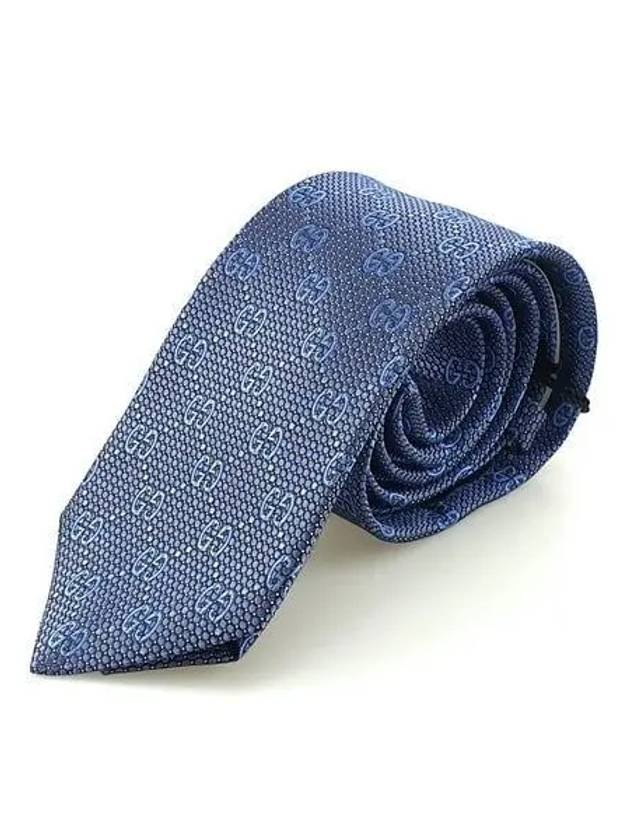 Men's GG Dot Pattern Silk Necktie Blue - GUCCI - BALAAN 2