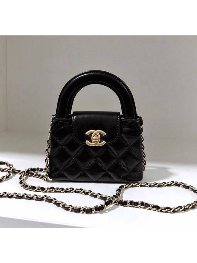 Classic Chain Shiny Aged Calfskin Mini Bag Black - CHANEL - BALAAN 2