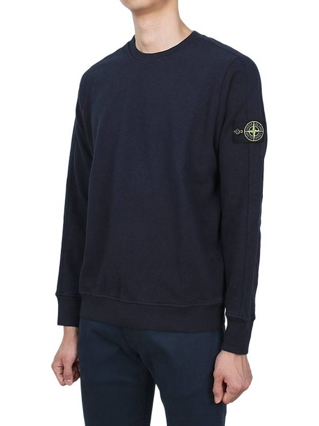 Cotton Crew Neck Sweatshirt Navy - STONE ISLAND - BALAAN 4