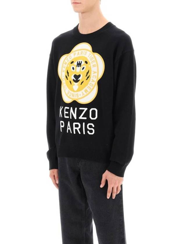 Tiger Academy Logo Knit Top Black - KENZO - BALAAN 5