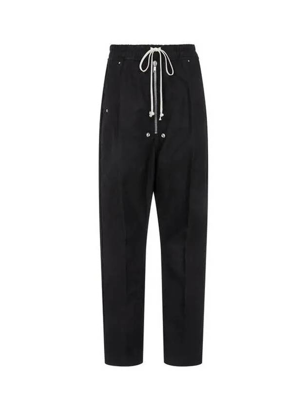 MEN Drawstring Brushed Cotton Pants Black 270261 - RICK OWENS - BALAAN 1