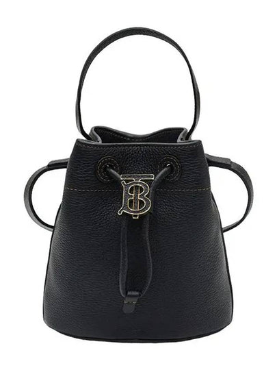 Mini Grainy Leather TB Bucket Bag Black - BURBERRY - BALAAN 2