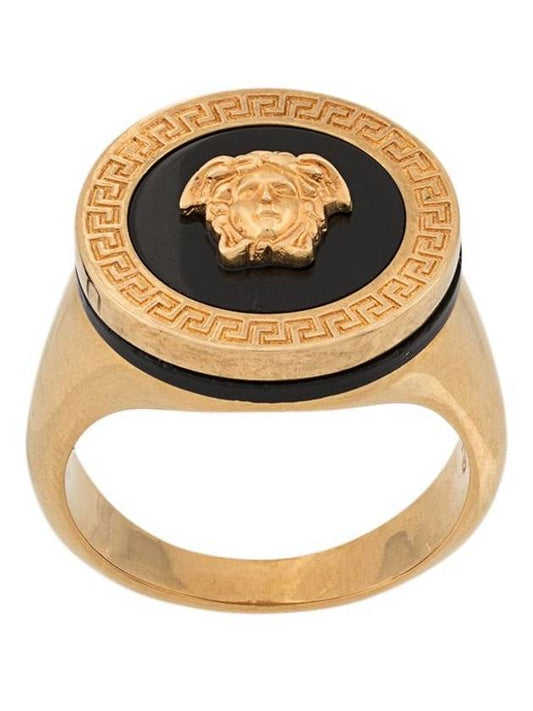 Men's Enamel Medusa Ring Gold - VERSACE - BALAAN 2