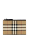 Check Zipper Card Wallet Beige - BURBERRY - BALAAN 1