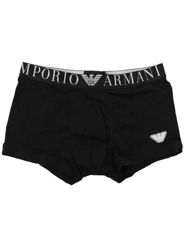 Shiny Logo Band Stretch Briefs Black - EMPORIO ARMANI - BALAAN 1