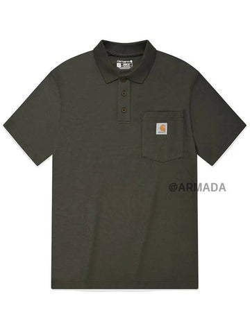 K570 Workwear Polo Short Sleeve TShirt Moss - CARHARTT - BALAAN 1