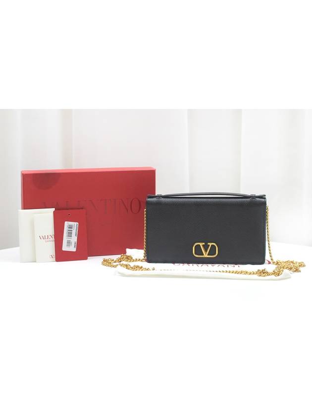 Garavani V logo mini chain cross bag black 2W2P0W42SNP - VALENTINO - BALAAN 6