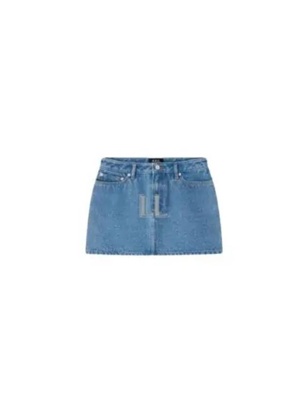 Women's Mini-Jupe Denim H-Line Skirt Blue - A.P.C. - BALAAN 2