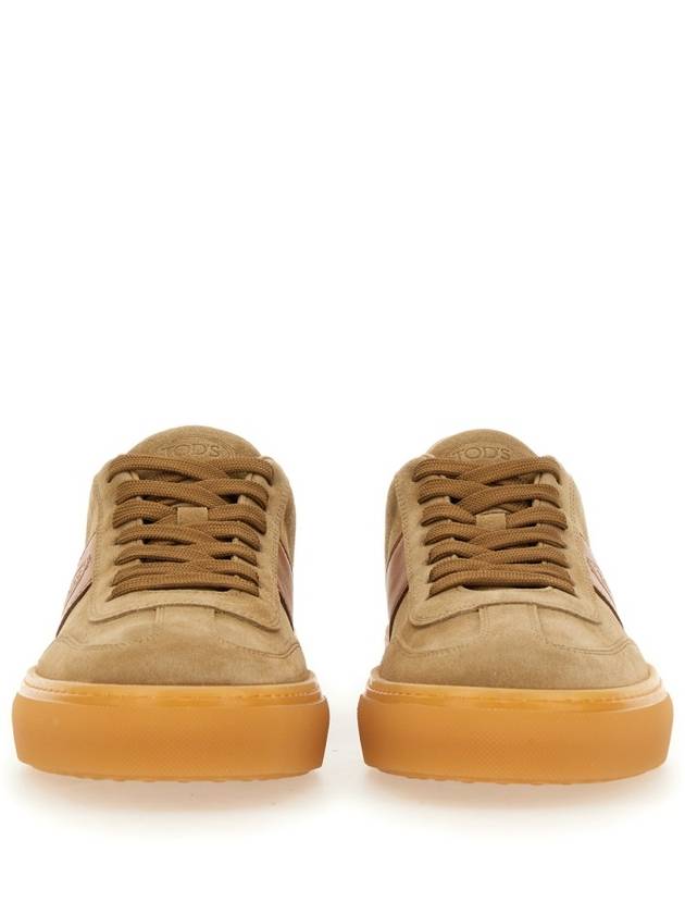 Embossing Logo Suede Low Top Sneakers Brown - TOD'S - BALAAN 5