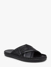 FF Logo Cross Slippers Black - FENDI - BALAAN 3