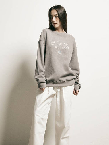 Signature Wappen Logo Sweatshirt Cement - FFEFF STUDIO - BALAAN 1