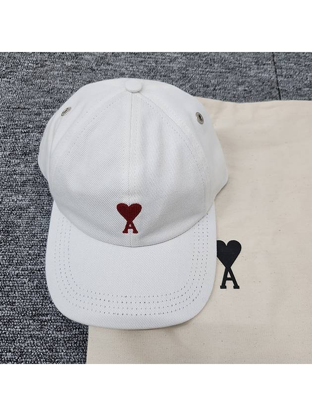 Heart Logo Ball Cap White - AMI - BALAAN 4