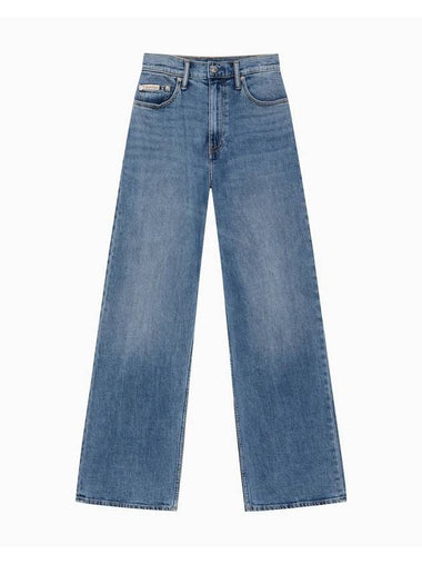 Jeans High Rise Loose Fit Denim Jeans Mid Blue - CALVIN KLEIN - BALAAN 1