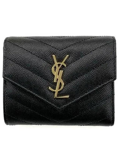 692061 Monogram Logo Leather Multi Fold Wallet B 271981 1052478 - SAINT LAURENT - BALAAN 1