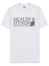 Logo Printed Cotton TShirt HEALTH FITNESS T SHIRT WHITE NAVY - SPORTY & RICH - BALAAN 9