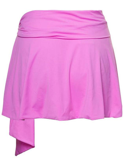 Asymmetric Miniskirt With Ruched Detailing In Pink Technical Fabric Woman - THE ATTICO - BALAAN 2