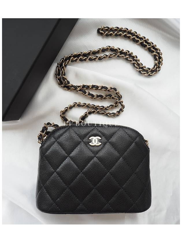 Classic Caviar Half Moon Mini Chain Bag Cross Shoulder AP4000 - CHANEL - BALAAN 10