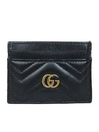 443127 GG gold plated black Marmont card wallet - GUCCI - BALAAN 2