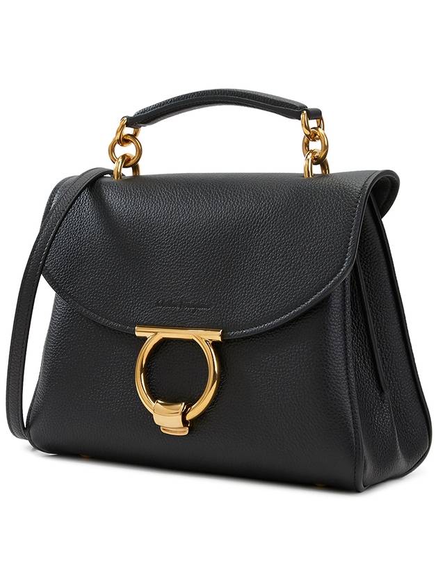 Gancini Small Tote Bag Black - SALVATORE FERRAGAMO - BALAAN 3