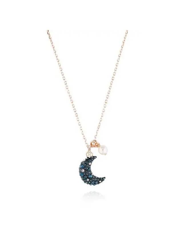 Luna Pendant Crystal Pearl Necklace Rose Gold - SWAROVSKI - BALAAN 4