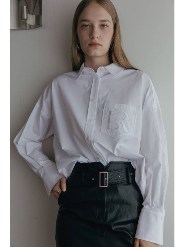 R LOGO OVERSIZED SHIRT WHITE - ILROZE - BALAAN 2