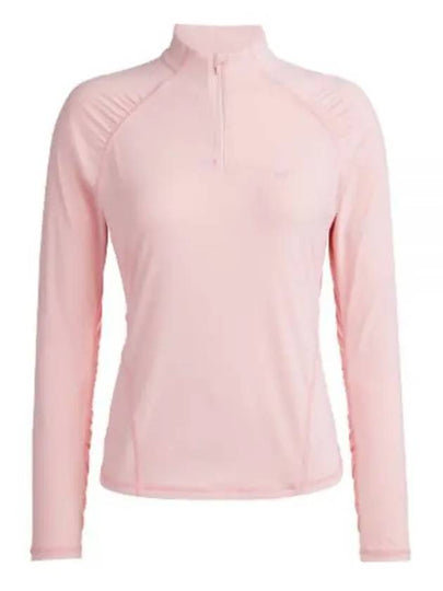 Silky Ruched Quarter Zip Pullover Tech Nylon Long Sleeve T-Shirt Pink - G/FORE - BALAAN 2