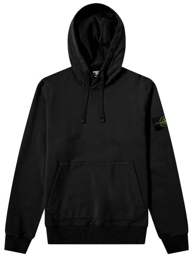 Wappen Patch Cotton Fleece Hoodie Black - STONE ISLAND - BALAAN 3