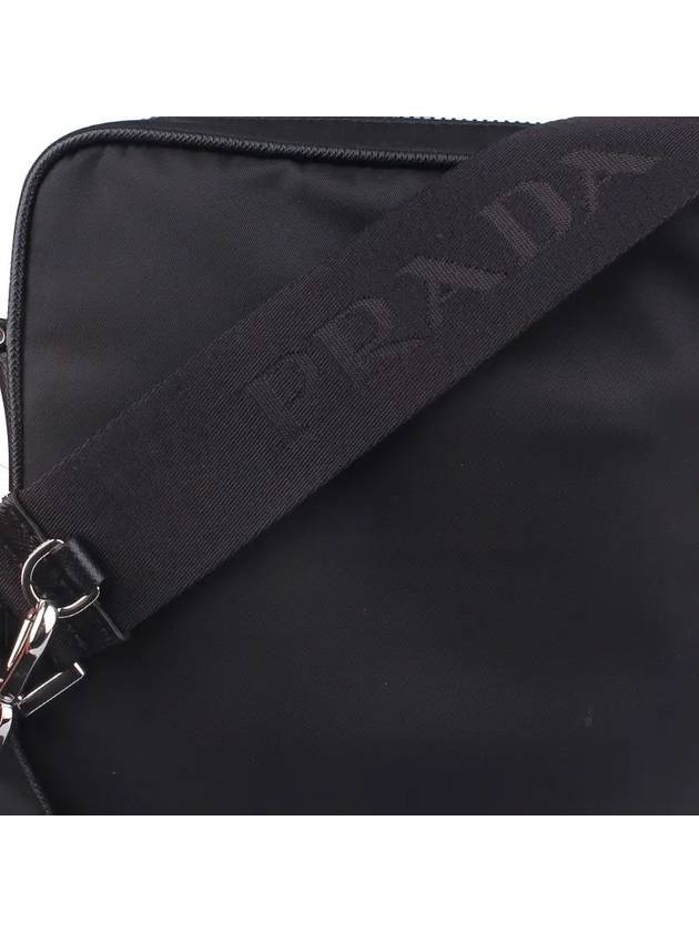 Triangle Logo Re-Nylon Saffiano Leather Cross Bag Black - PRADA - BALAAN 4