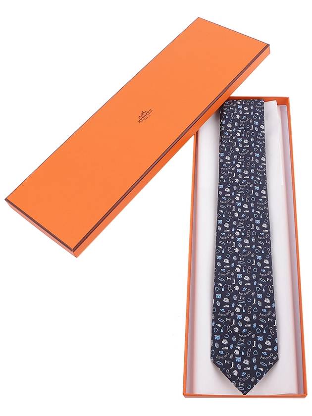 Quincaillerie Du Faubourg Neck Tie Marine - HERMES - BALAAN 3