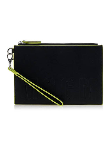 Logo Zipper Clutch Bag Black - MSGM - BALAAN 1