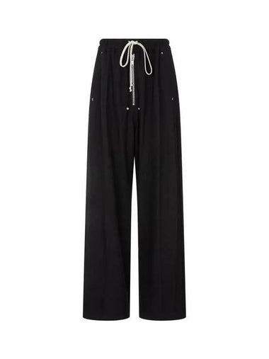 WOMEN Wide Wool String Pants Black - RICK OWENS - BALAAN 1