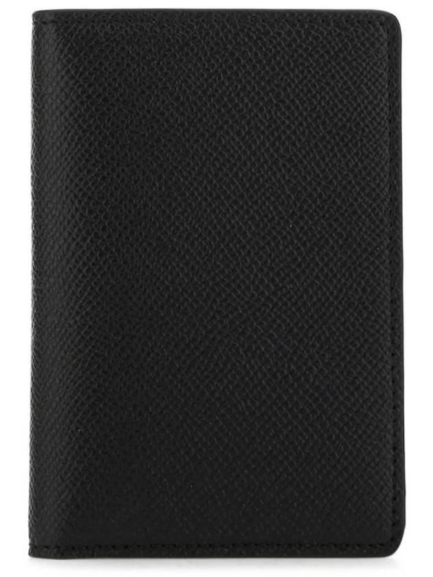 Stitched Bi-Fold Leather Card Wallet Black - MAISON MARGIELA - BALAAN 2