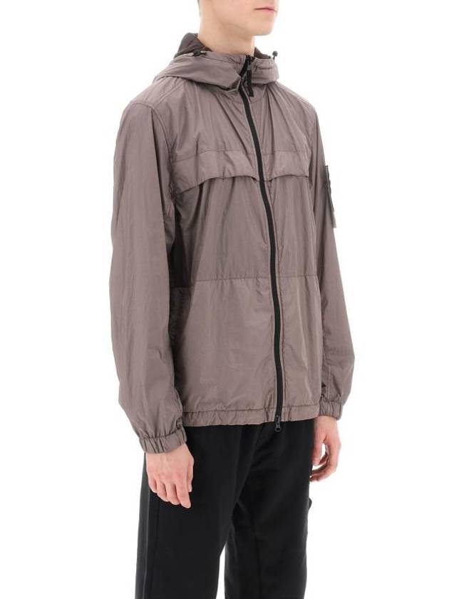 Crinkle Reps Hooded Jacket Brown - STONE ISLAND - BALAAN 3