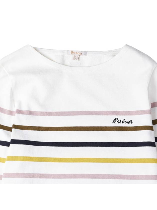 Logo Stripe Long Sleeve T-Shirt White - BARBOUR - BALAAN 4