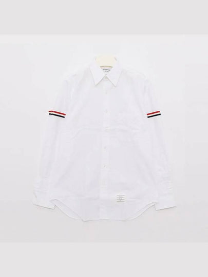 Armband Oxford Long Sleeve Shirt White - THOM BROWNE - BALAAN 2