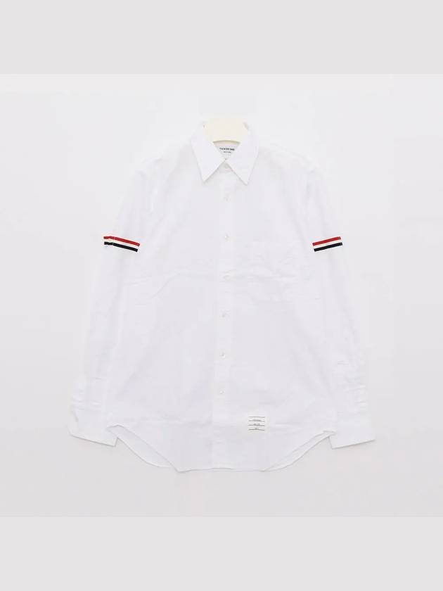 Armband Oxford Long Sleeve Shirt White - THOM BROWNE - BALAAN 3