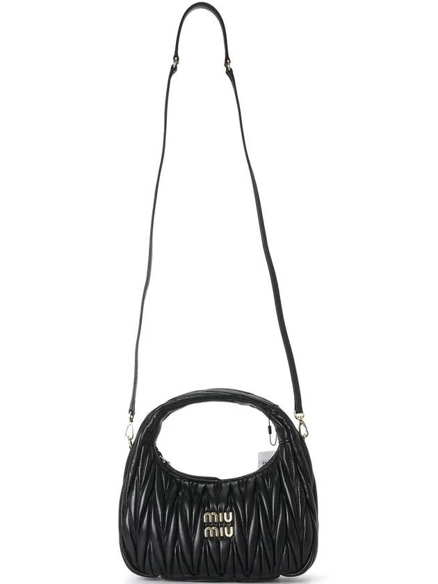 Wander Materasse Nappa Leather Mini Hobo Tote Bag Black - MIU MIU - BALAAN 8