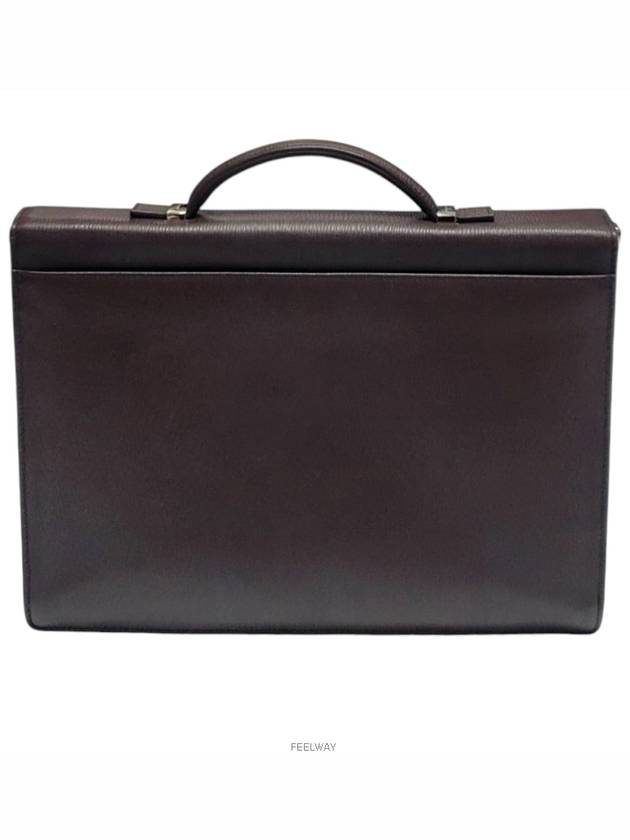 Genuine Ferragamo calfskin brown briefcase - SALVATORE FERRAGAMO - BALAAN 3