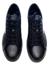 Triangle Logo Leather Re-Nylon Low Top Sneakers Black - PRADA - BALAAN 5