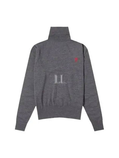 Heart Logo Wool Turtleneck Grey - AMI - BALAAN 2