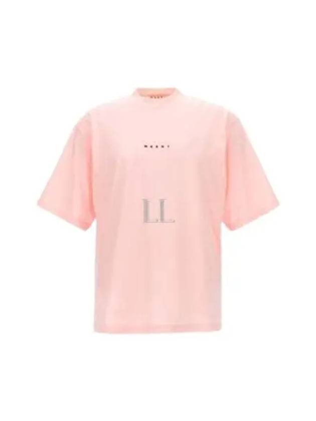 Logo Organic Cotton Short Sleeve T-Shirt Pink Candy - MARNI - BALAAN 2