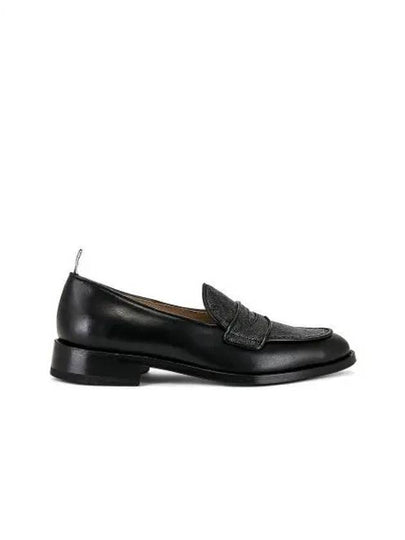 Men's Vitello Flexible Leather Sole Soft Penny Loafer Black - THOM BROWNE - BALAAN 2