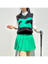 golf vest green camon knit vest rounding look V-neck golf vest - LOLOALLOY - BALAAN 2